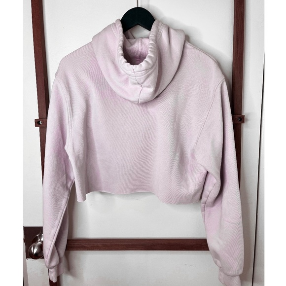 Embroidered H&M Cropped Lilac Hoodie - Picture 2 of 4